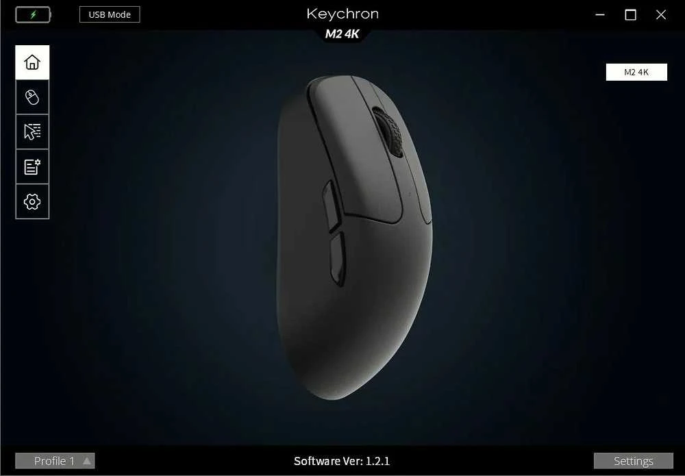 Bevielė Žaidimų Pelė Keychron M2 4K (Juoda)