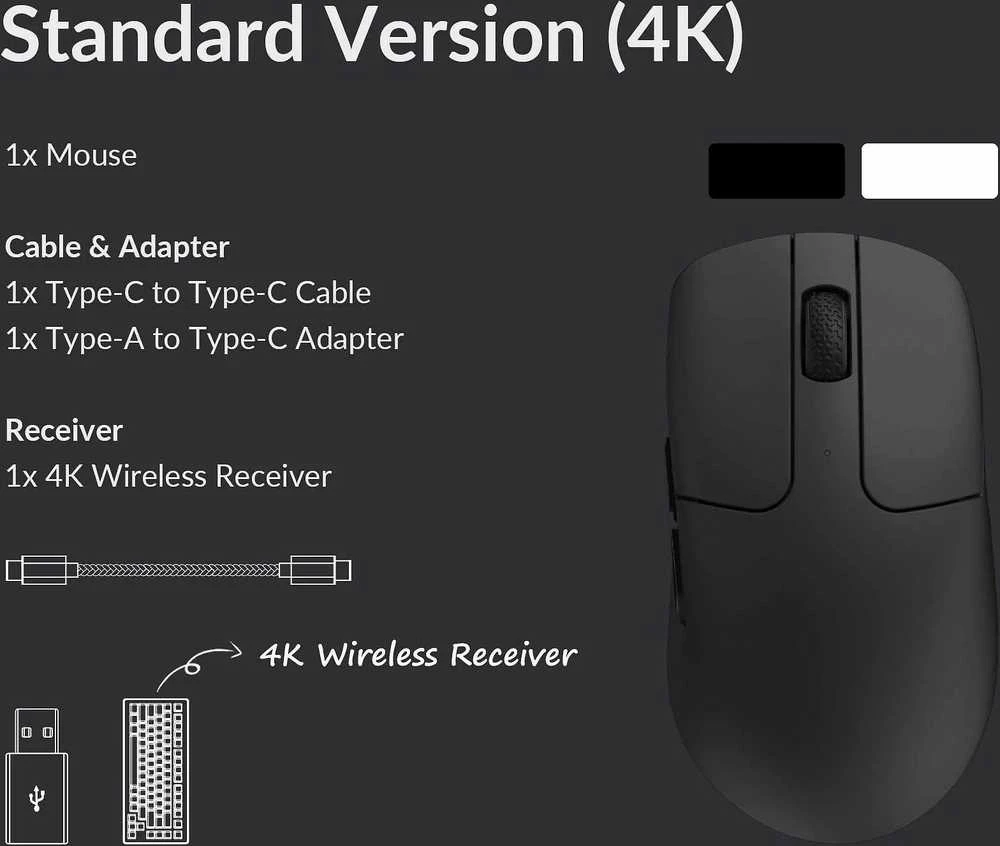 Bevielė Žaidimų Pelė Keychron M2 4K (Juoda)