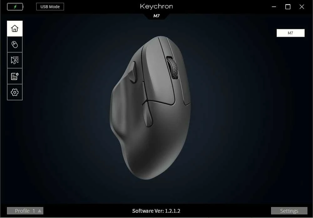 Keychron M7 Wireless Juodas (Juoda) Belaidė Žaidimų Pelė