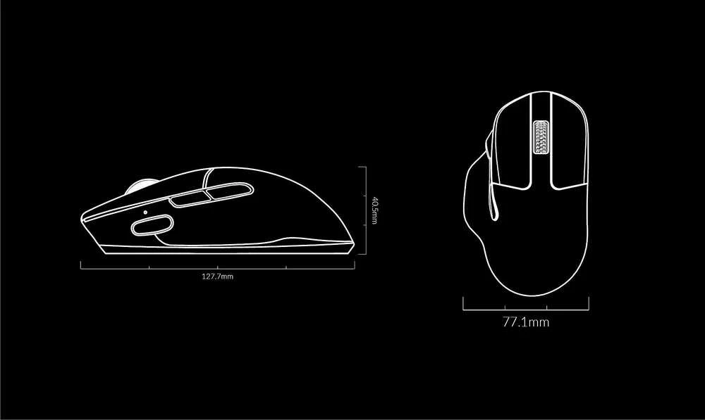 Keychron M7 Wireless Juodas (Juoda) Belaidė Žaidimų Pelė