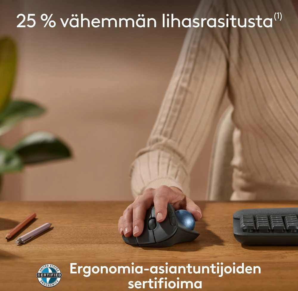 „Logitech M575S“ belaidė rutulinė pelė
