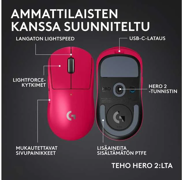 Logitech G PRO X SUPERLIGHT 2c LIGHTSPEED Wireless Belaidė Žaidimų Pelė | Rožinė