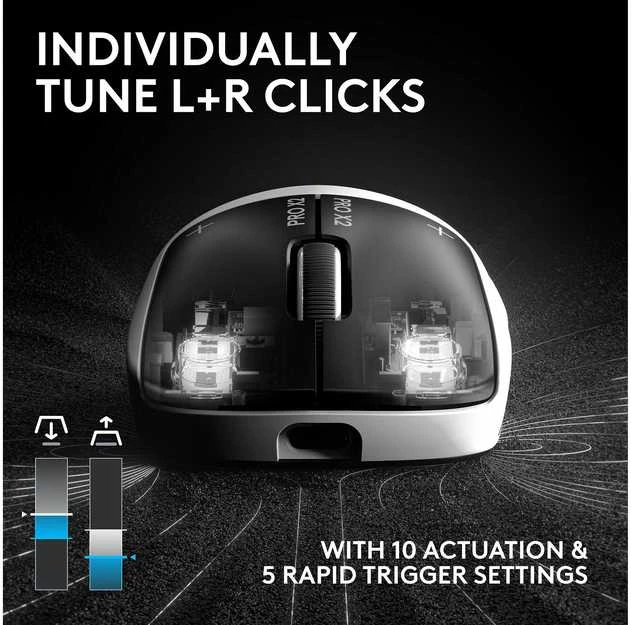 Logitech G PRO X2 SUPERSTRIKE LIGHTSPEED Wireless Belaidė Žaidimų Pelė | Lunar Eclipse
