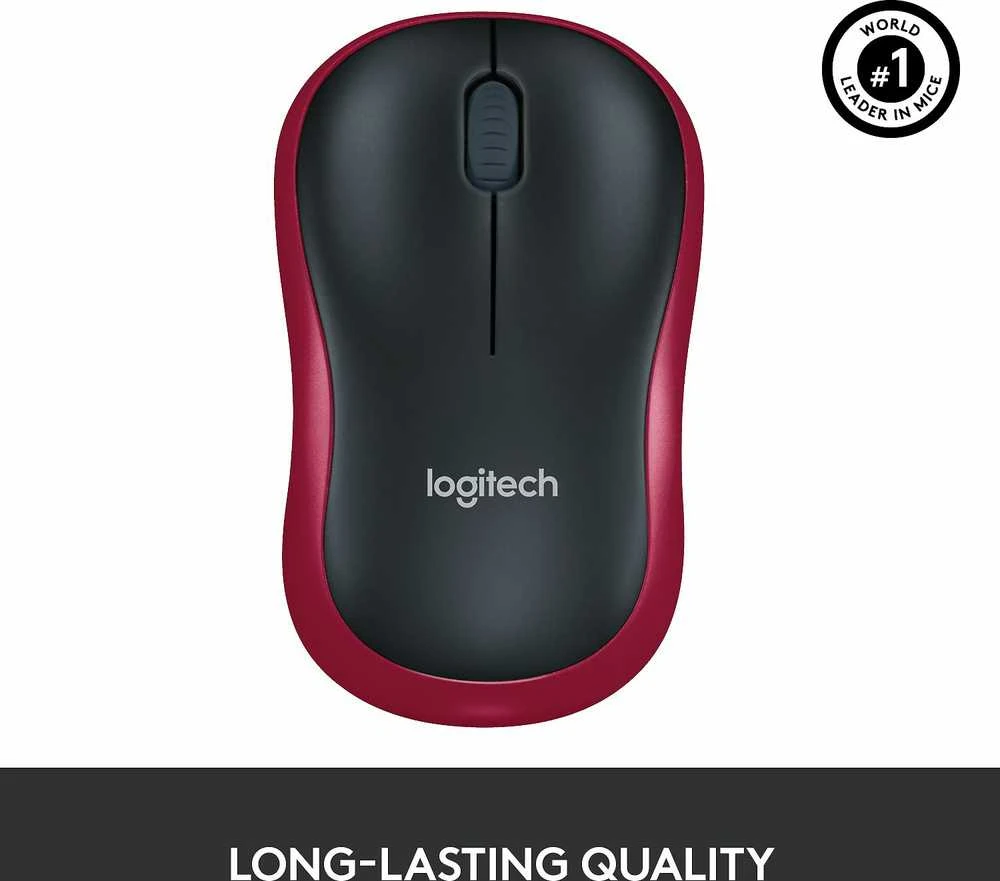 Bevielė pelė Logitech M185. Raudona