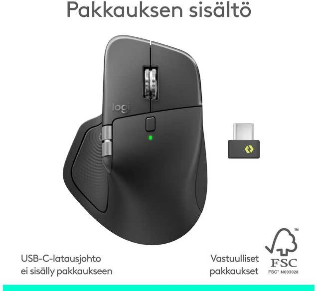 Pelė Logitech MX Master 4 hiiri, grafiitti