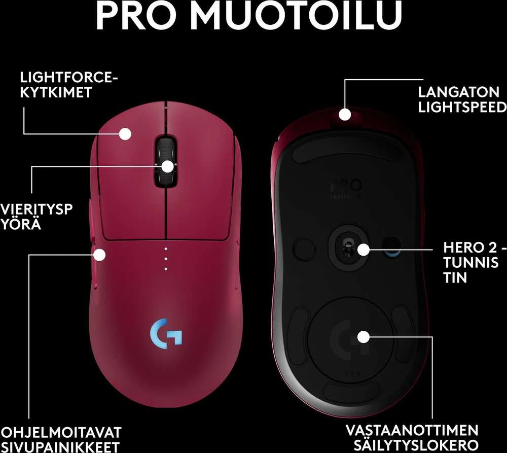 Pelė Logitech Rožinė PRO 2 LIGHTSPEED - Rožinis - EWR2I-934