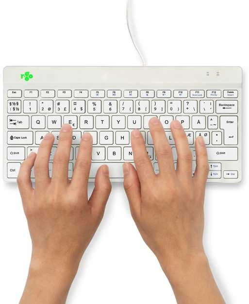 Klaviatūra R-GO Tools R-Go Tools Compact Break RGOCONDWDWH, Mini, Laidinis, USB, QWERTY, Baltas