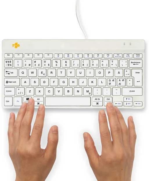 Klaviatūra R-GO Tools R-Go Tools Compact Break RGOCONDWDWH, Mini, Laidinis, USB, QWERTY, Baltas
