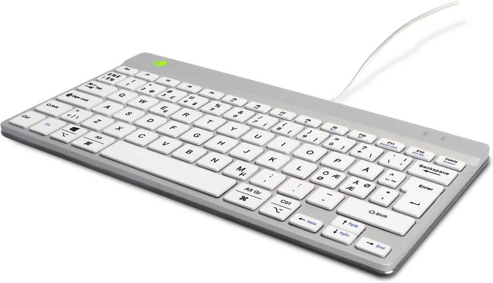 Klaviatūra R-GO Tools R-Go Tools Compact Break RGOCONDWDWH, Mini, Laidinis, USB, QWERTY, Baltas