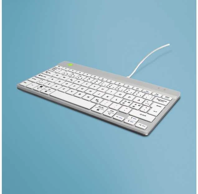 Klaviatūra R-GO Tools R-Go Tools Compact Break RGOCONDWDWH, Mini, Laidinis, USB, QWERTY, Baltas
