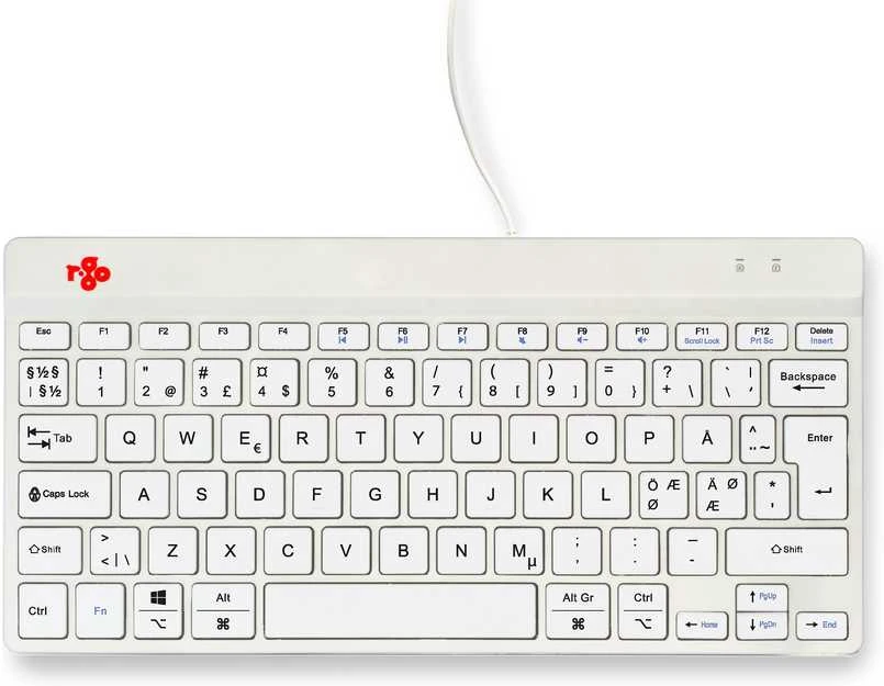Klaviatūra R-GO Tools R-Go Tools Compact Break RGOCONDWDWH, Mini, Laidinis, USB, QWERTY, Baltas
