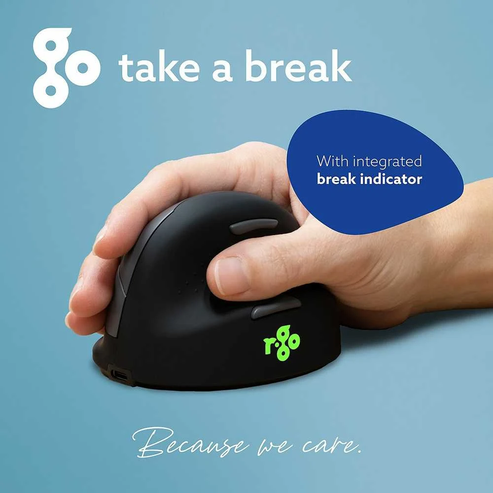 Pelė R-Go HE Break -ergonominen hiiri, BT, M-koko, oikealle kädelle
