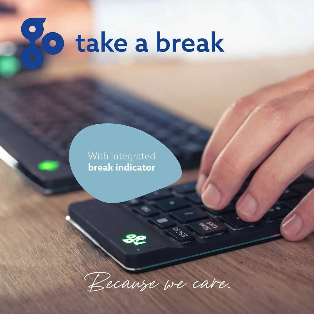 Klaviatūra R Go Tools R-GO NUMPAD BREAK ERGONOMIC - NUMERIC WIRELESS KEYPAD Juodas
