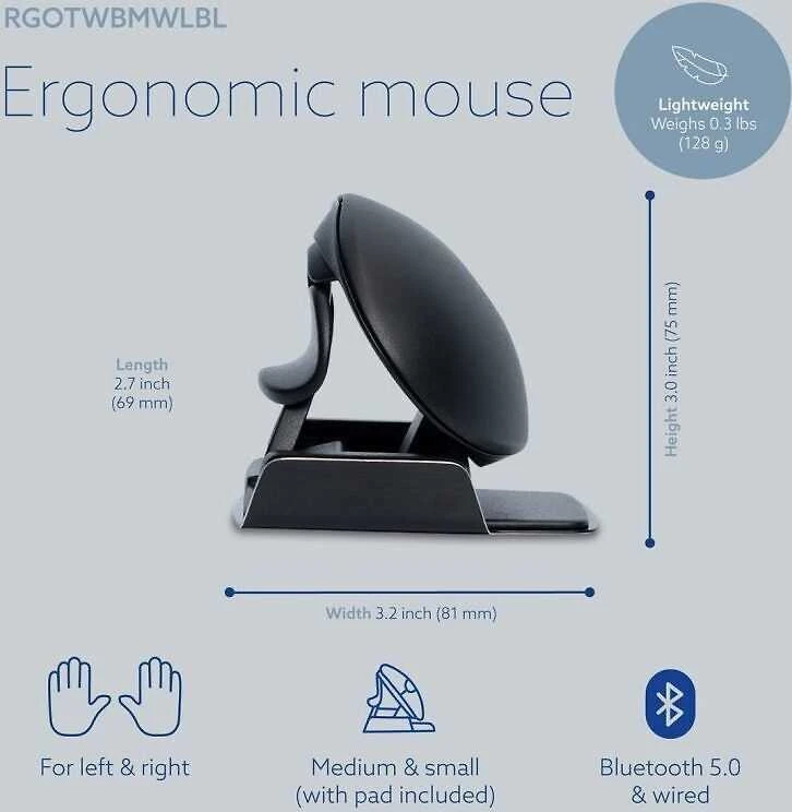 R Go Tools R-GO TWISTER ERGONOMISCHE MAUS - ERGONOMIC Pelė - su laidu/WIRELESS
