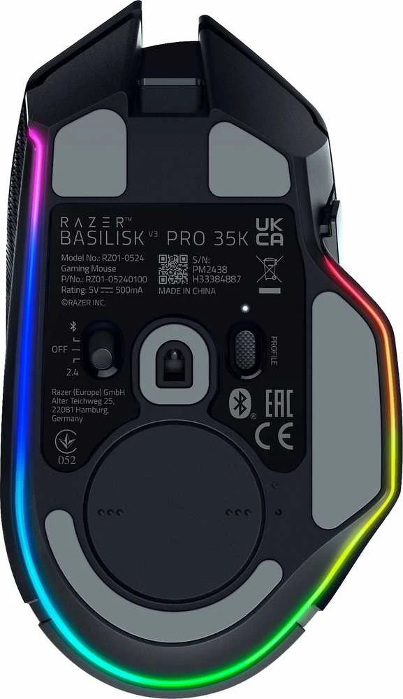 Razer | Pelė žaidimams | Basilisk V3 Pro 35K | Optinė pelė | Wireless | Juodas | Yes