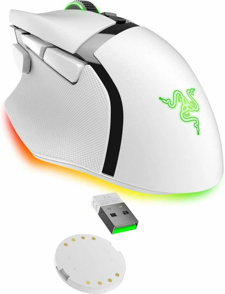 Razer | Pelė žaidimams | Basilisk V3 Pro 35K | Optinė pelė | Wireless | Baltas | Yes