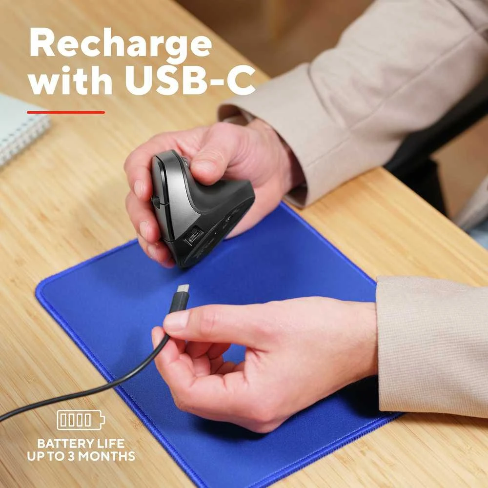 Kompiuterio pelė TRUST BAYO II ERGONOMIC, USB TYPE-C