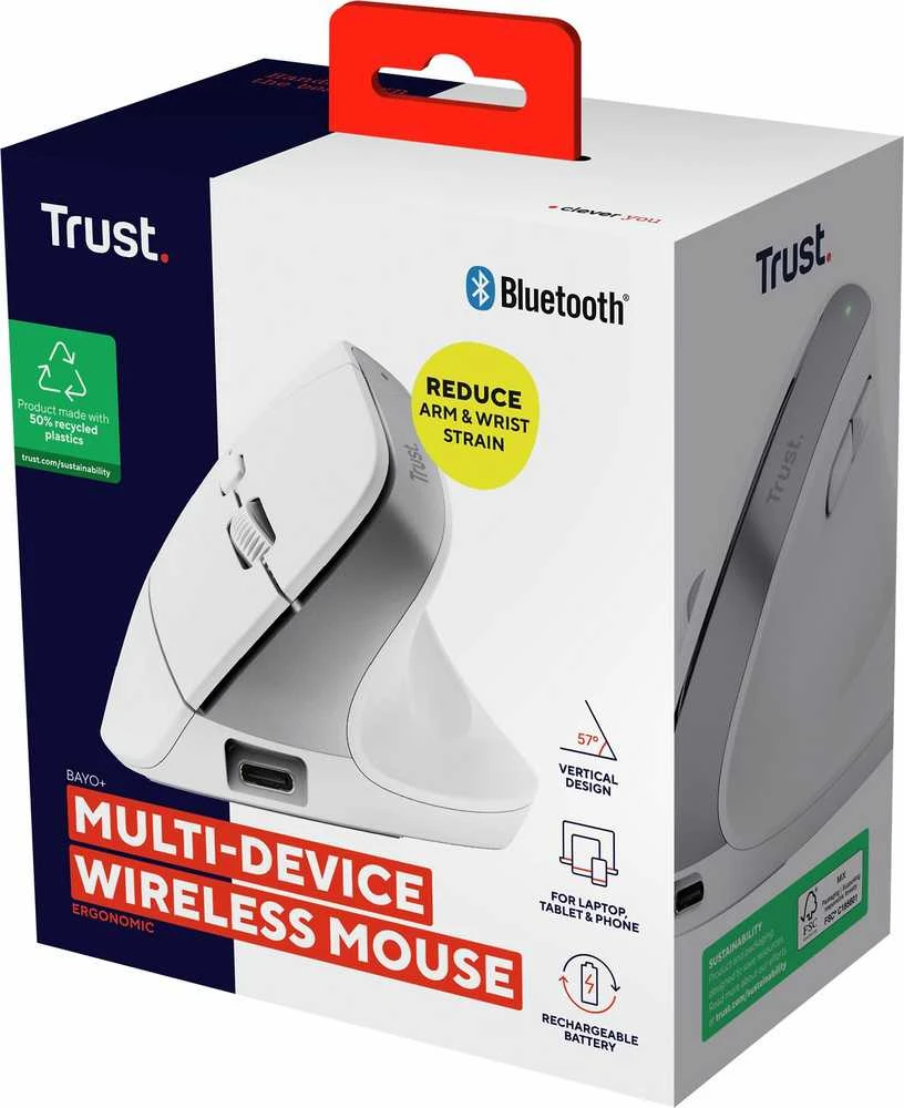 Trust Bayo+ pelė Office dešinei rankai RF belaidė + Bluetooth Optinė 2400 DPI
