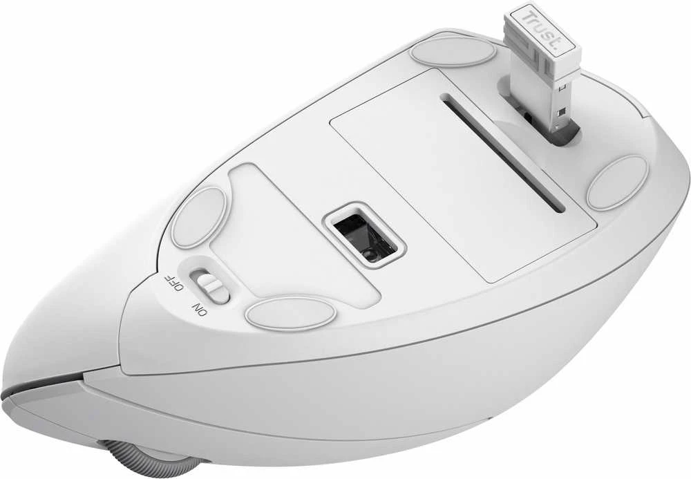 Trust Verto Vertical Ergonomic belaidė pelė baltas (25132)