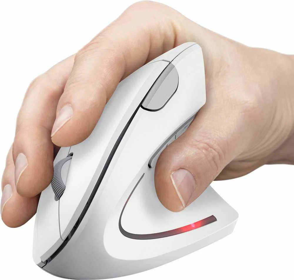Trust Verto Vertical Ergonomic belaidė pelė baltas (25132)
