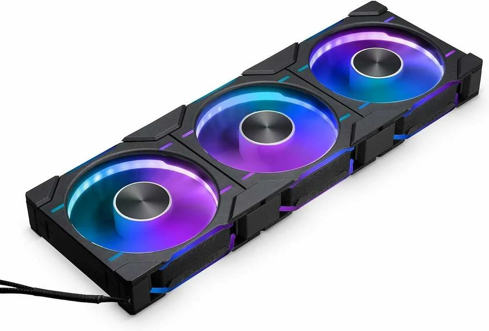 PHANTEKS D30 PWM Reverse Airflow D-RGB, 3-pack - 120mm, juoda
