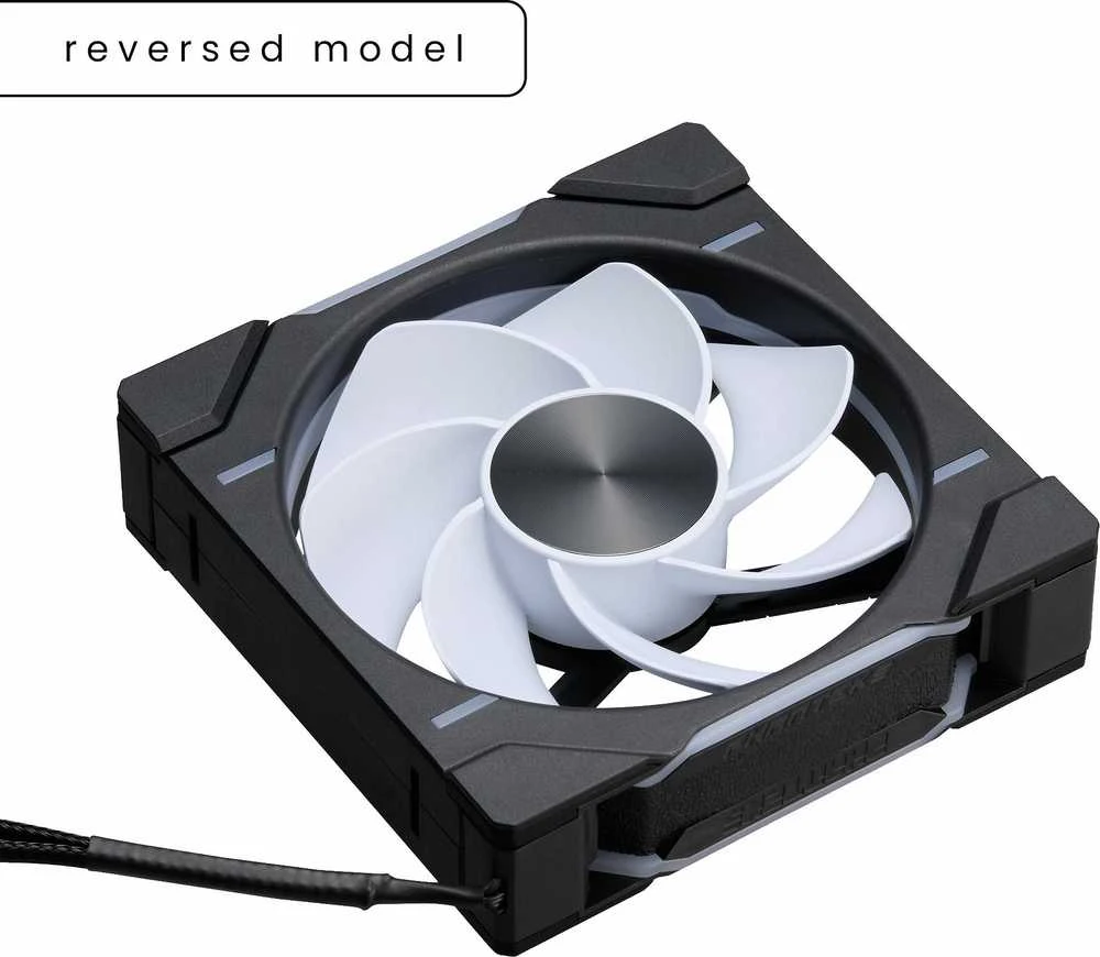 PHANTEKS D30 PWM Reverse Airflow D-RGB, 3-pack - 120mm, juoda