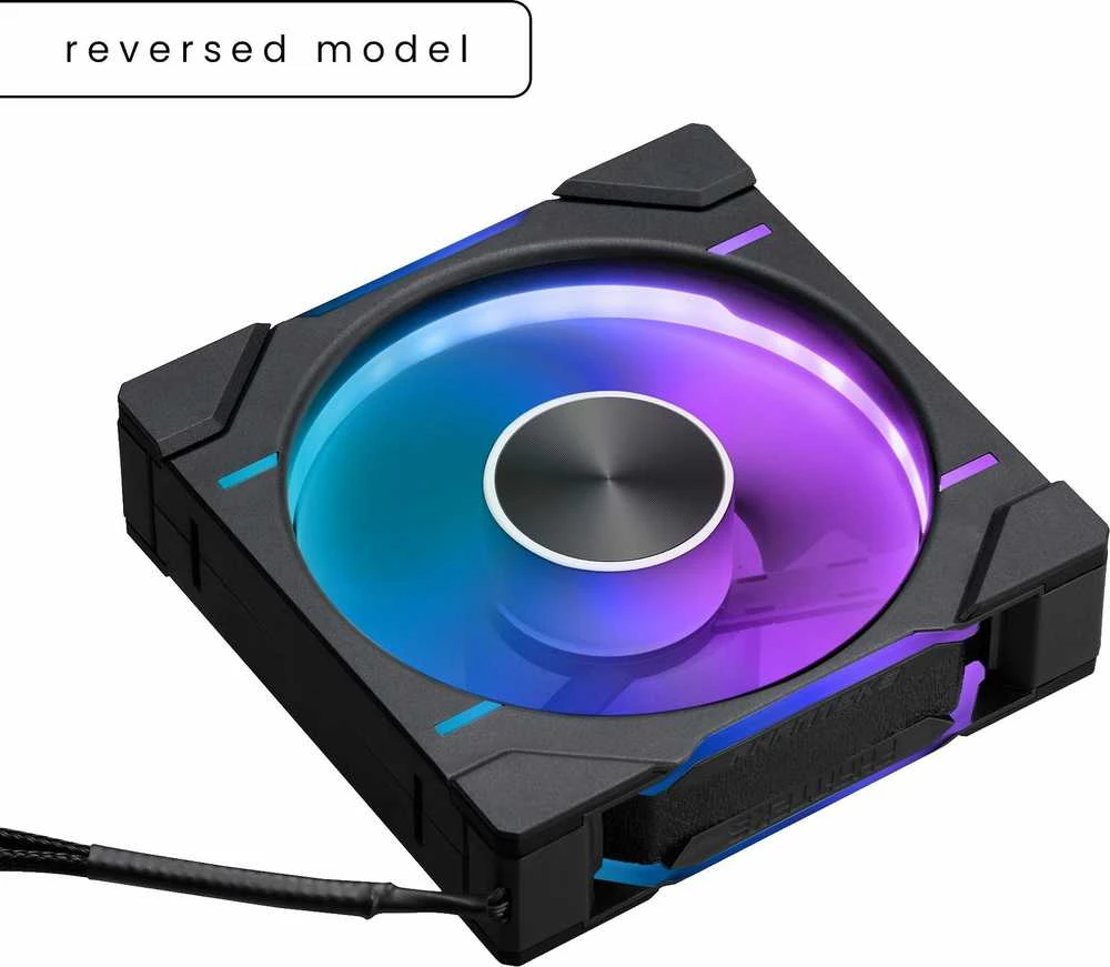 PHANTEKS D30 PWM Reverse Airflow D-RGB, 3-pack - 120mm, juoda