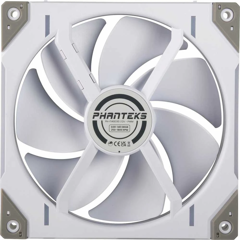 Phanteks D30 PWM Regular Airflow, D-RGB korpuso ventiliatorius, 3-pack – 140mm, baltos spalvos