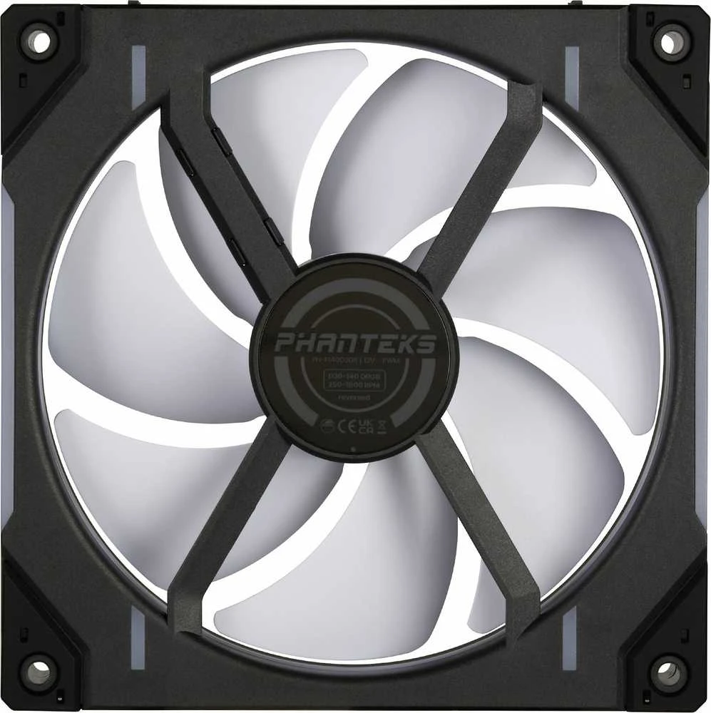 Phanteks D30 PWM Reverse Airflow, D-RGB korpuso ventiliatorius, 3-pack – 140mm, juodos spalvos