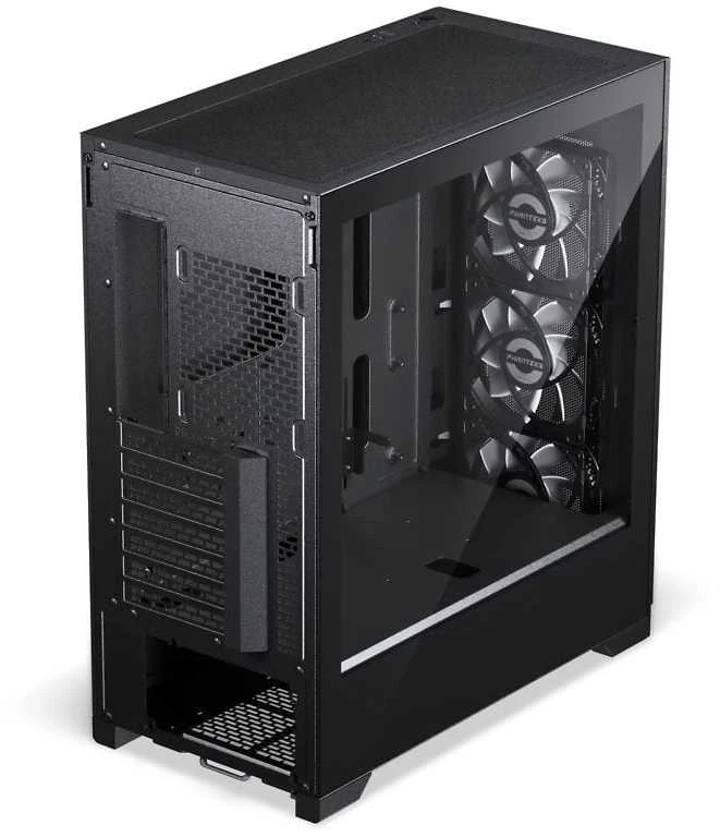 Phanteks Eclipse G370A kompiuterio korpusas, Mid Tower, SSI-EEB, RGB, Tempered Glass – including 3x 120mm Fans, juodos spalvos