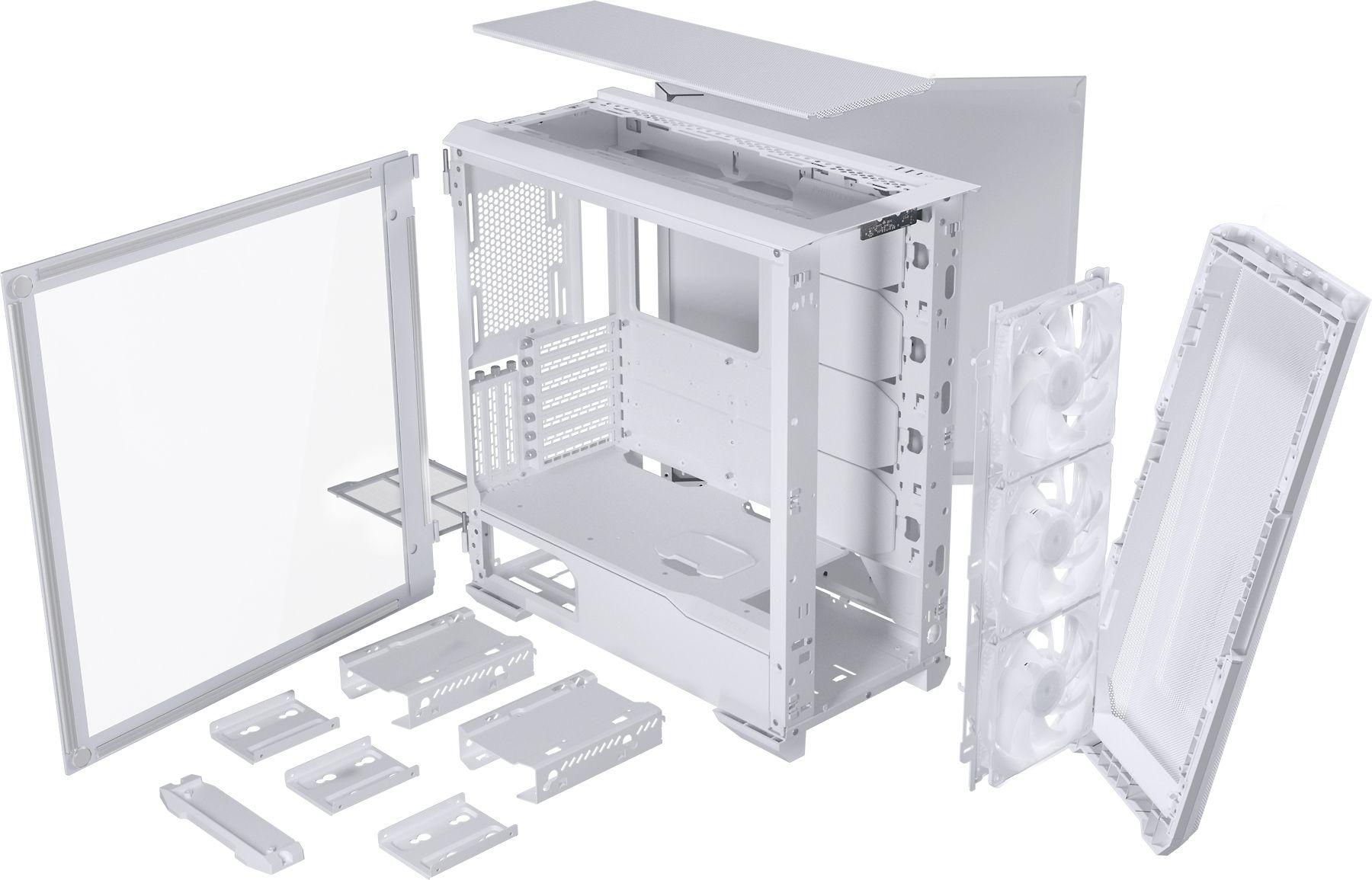 PHANTEKS Eclipse G500A D-RGB Mid-Tower tipo kompiuterio korpusas, grūdintas stiklas – baltos spalvos
