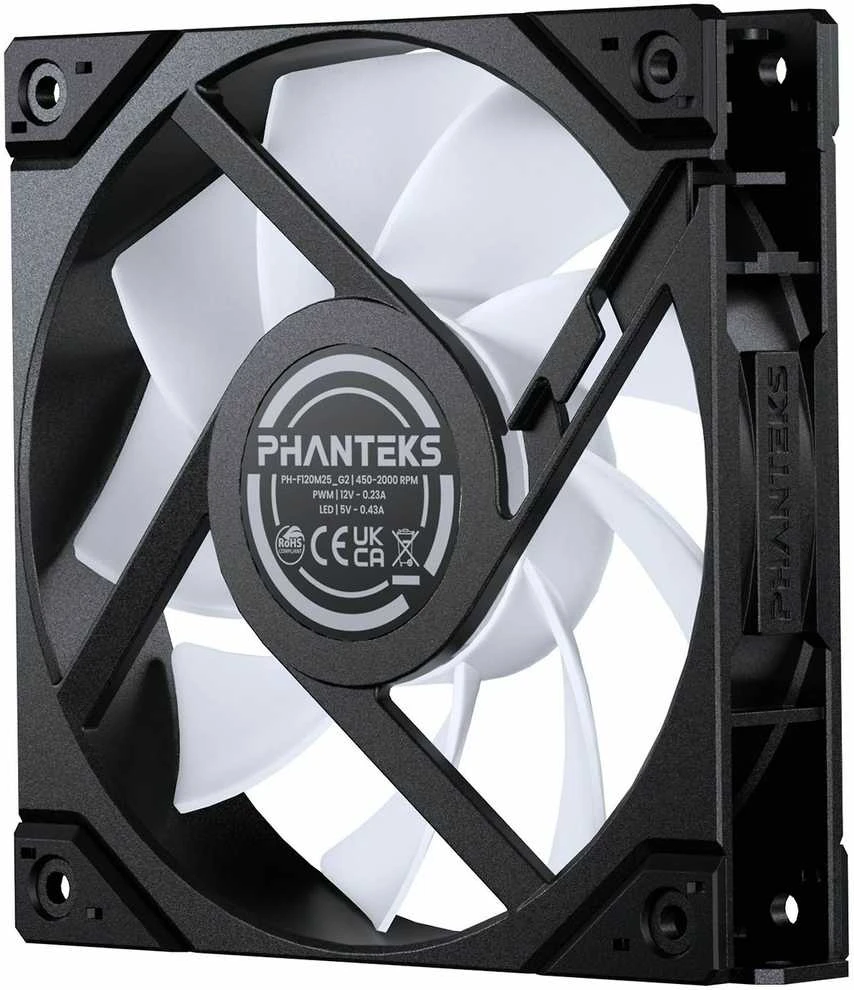 PHANTEKS M25 Gen2 PWM D-RGB korpuso ventiliatorius – 120mm, juodos spalvos