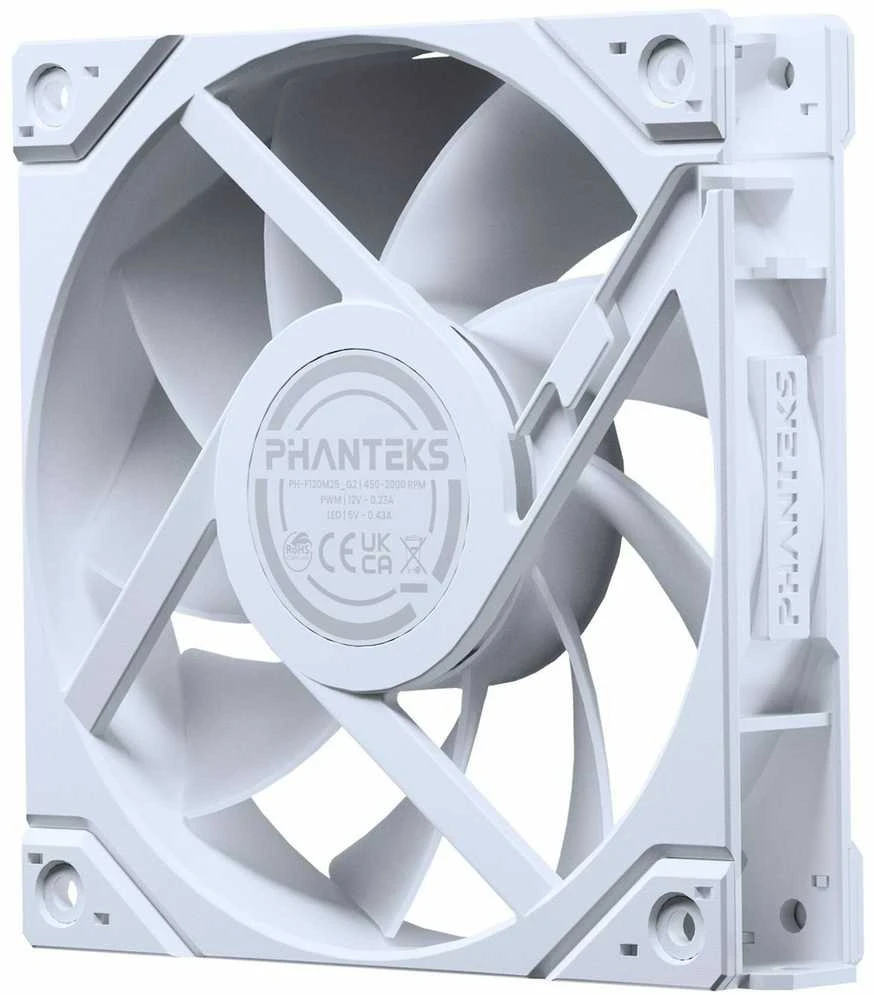 PHANTEKS M25 Gen2 PWM D-RGB korpuso ventiliatorius – 120mm, baltos spalvos
