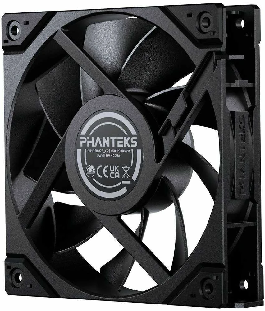 PHANTEKS M25 Gen2 PWM korpuso ventiliatorius – 120mm, juodos spalvos