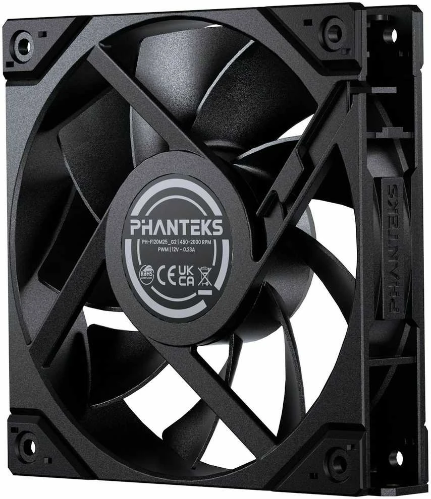 PHANTEKS M25 Gen2 PWM korpuso ventiliatorius, 3er-Pack – 120mm, juodos spalvos