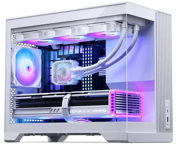 „Phanteks XT V3“ kompiuterio korpusas, mini korpusas, mATX, grūdintas stiklas · įskaitant 3 x 120 mm ventiliatorius, „Baltas“