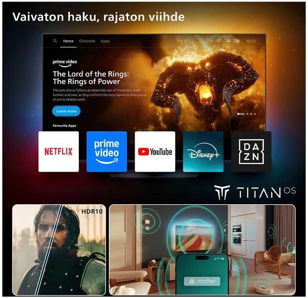 Televizorius Philips 32PFS6900/12 | 32" | Smart TV | TITAN OS | FHD | Juodas