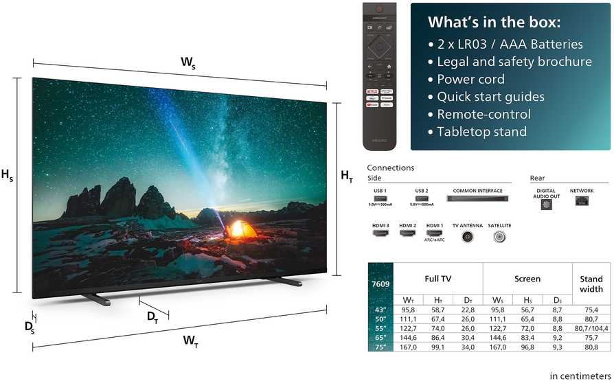 Išmanusis televizorius Philips 4K, 43 colių (43PUS7609/12)