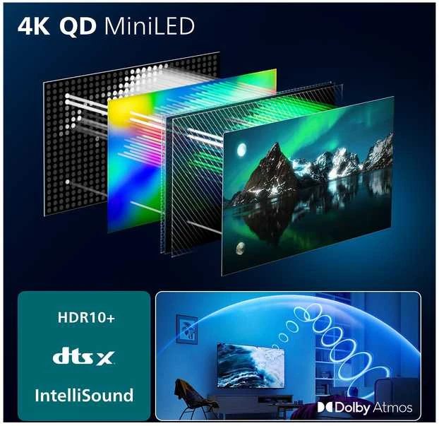 Televizorius Philips 65 MLED810 – 4K QD Mini-LED TV