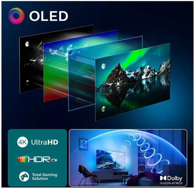 „Philips 77 OLED760“ – 4K „Ambilight“ televizorius