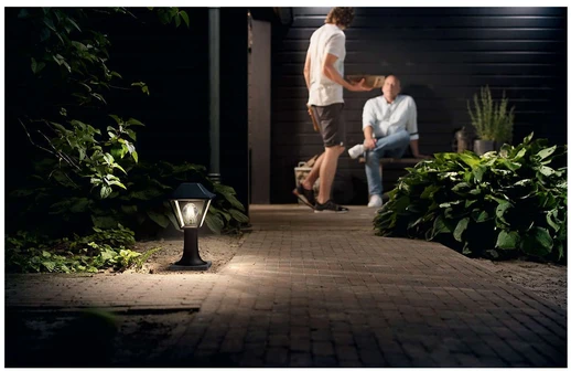 „Philips Alpenglow“ lauko apšvietimo stulpas, 1xE27, maks. 60W, IP44, 302x174mm, juodas