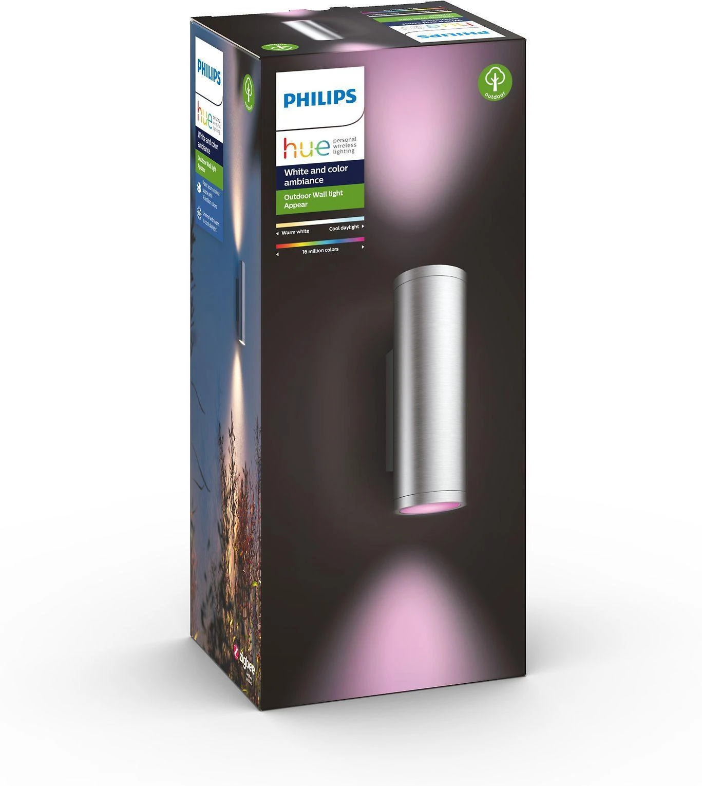 Sieninis šviestuvas Philips Hue AppearWACA EU sieninis žibintas inox 2x8