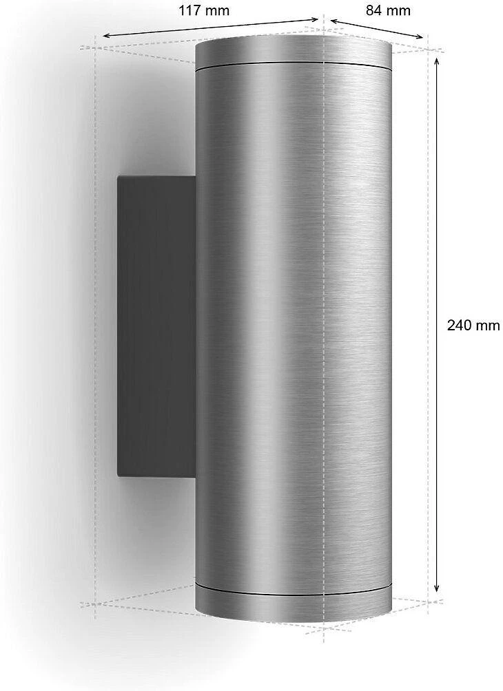Sieninis šviestuvas Philips Hue AppearWACA EU sieninis žibintas inox 2x8
