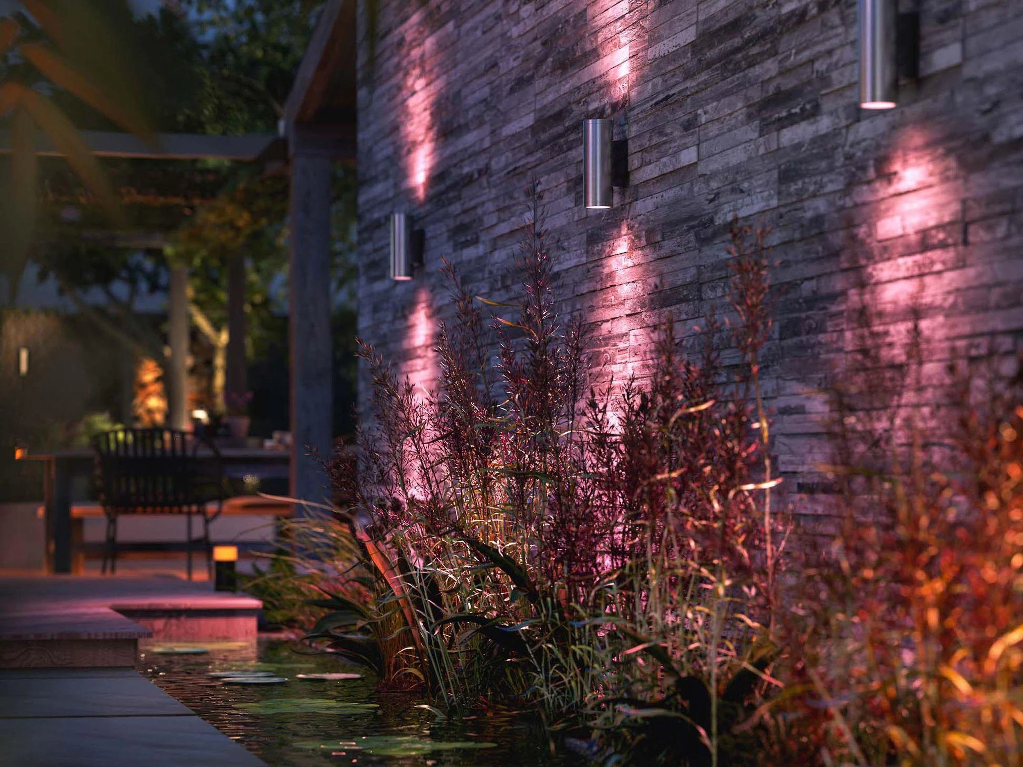 Sieninis šviestuvas Philips Hue AppearWACA EU sieninis žibintas inox 2x8