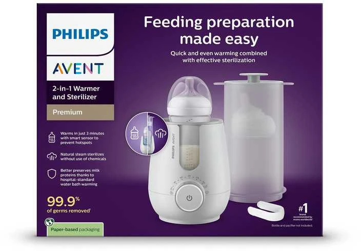 Philips Avent šildytuvas ir sterilizatorius pakuotės priekis