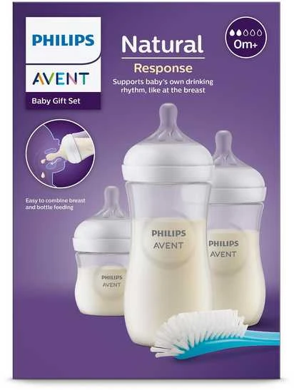 Philips Avent buteliukų rinkinys violetinėje dėžutėje