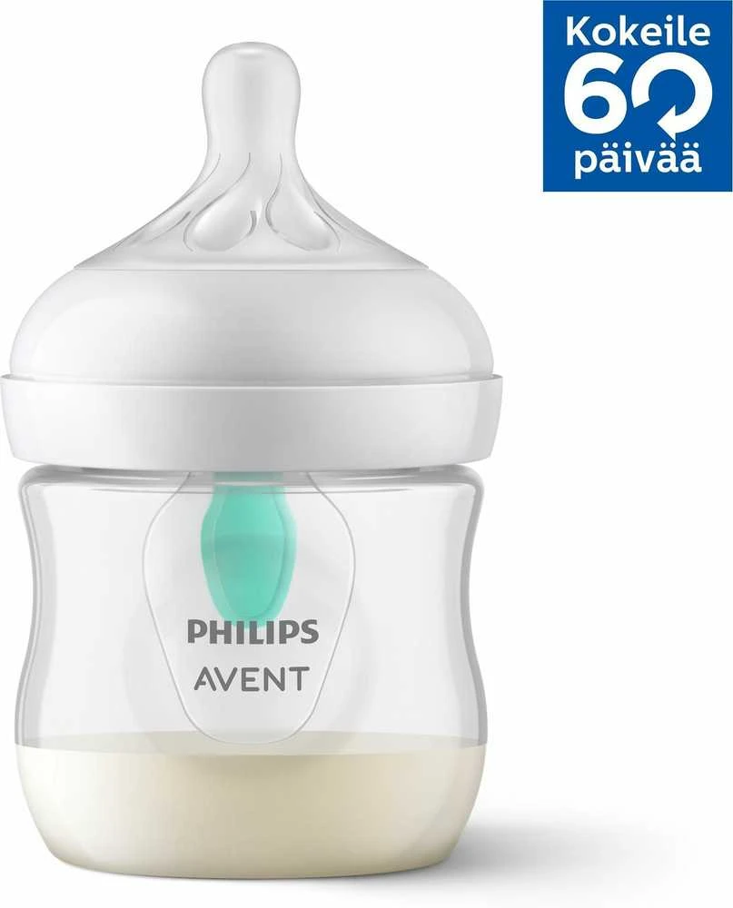 „Philips Avent“ – kūdikio buteliukas su „AirFree“ ventiliacijos anga – 125 ml, lėtos tėkmės čiulptukas, 0–3 mėn., 1 buteliukas