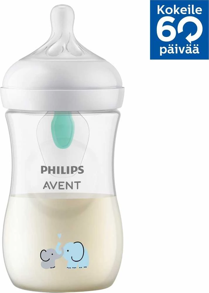 Philips Avent SCY673/81 Natural Response AirFree buteliukas kūdikiui, 260 ml, dramblys