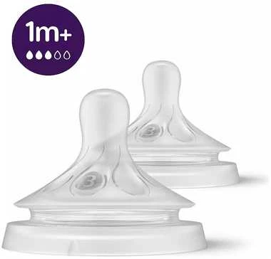 Philips AVENT Natural Response SCY963/02 Kūdikio buteliuko žindukas, padedantis sumažinti pilvo dieglius, Ortodontinis, Antidieglių vožtuvas, 2 vnt.