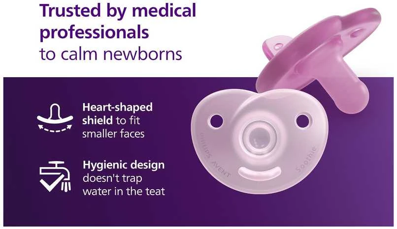 Philips Avent Soothie rauhoittava tutti, 0–6 kk, vaaleanpunainen, 2 kpl